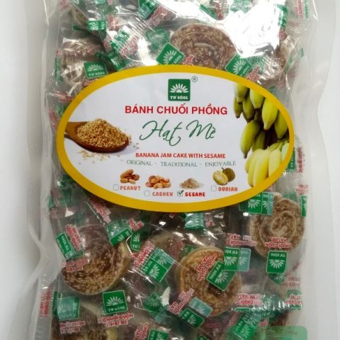 chuối cuộn mè